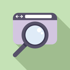 Wall Mural - web search data icon flat vector. seo engine. rank boost