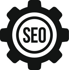 Wall Mural - seo gear engine icon simple vector. audience content. seo global rank