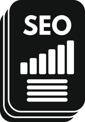 Wall Mural - seo chart document icon simple vector. online boost. document platform