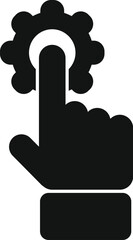 Wall Mural - touch gear button icon simple vector. audience seo. online boost