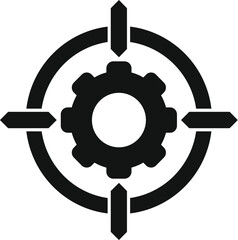 Wall Mural - gear target seo icon simple vector. computer market. data digital