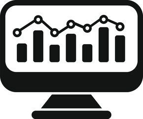 Wall Mural - graph computer chart icon simple vector. online boost. seo website