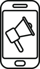 Wall Mural - phone search engine icon outline vector. global seo. internet chart