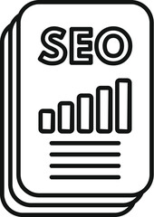 Wall Mural - seo chart document icon outline vector. online boost. document platform