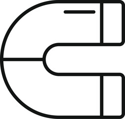 Wall Mural - seo data magnet icon outline vector. computer market. universal digital data