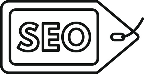 Wall Mural - seo tag icon outline vector. universal global seo. market website