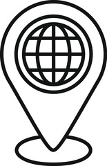Wall Mural - global location seo icon outline vector. rank market. content seo