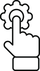 Wall Mural - touch gear button icon outline vector. audience seo. online boost