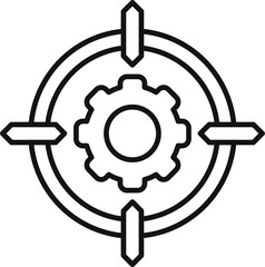 Wall Mural - gear target seo icon outline vector. computer market. data digital