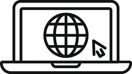 Wall Mural - laptop data web icon outline vector. platform data rank. evolution presence