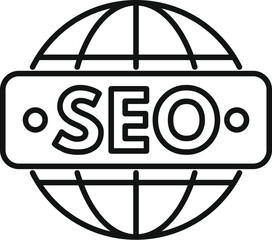 Wall Mural - global seo market icon outline vector. rank platform. net explore seo