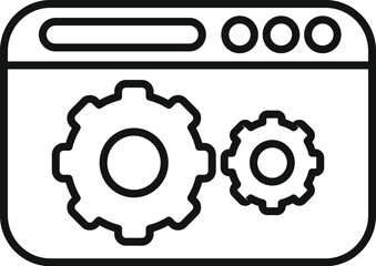 Wall Mural - website data search icon outline vector. digital chart. global seo