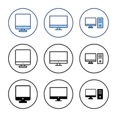 Computer icon vector. computer monitor sign and symbol