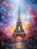 Fototapeta Paryż - Eiffel Tower art painting