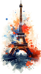 Wall Mural - Abstract illustration of Eiffel Tower