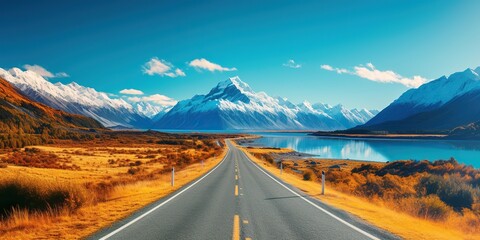 Canvas Print - road to the mountains