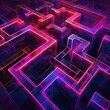 Neon-lit intricate geometric maze 