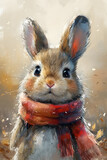 Fototapeta  - Cute rabbit illustration