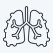 Icon Fibrosis. related to Respiratory Therapy symbol. line style. simple design editable. simple illustration