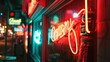 A glowing display of vintage neon signs a tribute to the pas