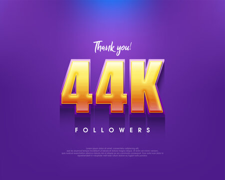 Simple and clean thank you design for 44k followers.