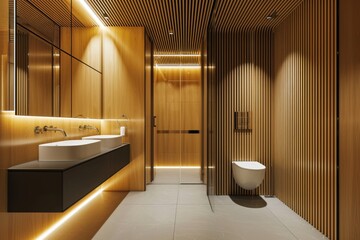 Wall Mural - Modern stylish toilet interior