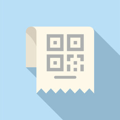 Canvas Print - Scan paper device icon flat vector. Smart bar. Digital connection activity