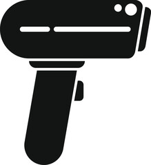 Wall Mural - Bar code pistol icon simple vector. Box hand check. App cell pay