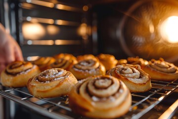 Wall Mural - Homemade baking includes fresh buns and cinnamon rolls from the oven