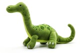 Fototapeta Dinusie - Brontosaurus plush toy on white background