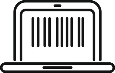 Canvas Print - Scan laptop bar code icon outline vector. City id sign. Hold symbol bar