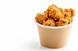 Fried chicken in a box isolated on white background with clipping path