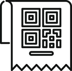 Sticker - Scan paper device icon outline vector. Smart bar. Digital connection activity