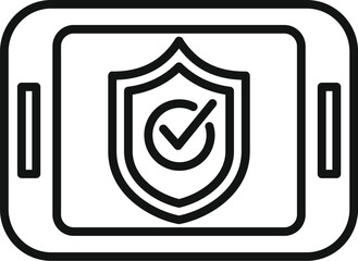 Canvas Print - Approved secured data icon outline vector. Key online paper. Rules insurance