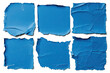torn blue paper   isolated on white background