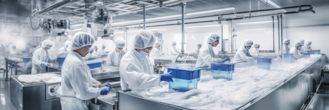 Collaborative Efforts in a Modern Food Factory Workers Ensuring Hygienic and Efficient Production