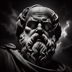 Wall Mural - Socrates, Greek philosopher from Athens, founder of Western philosophy. Socrates bust sculpture, ancient Greek philosopher from Athens. ancient Greek philosopher.