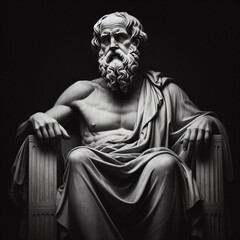 Wall Mural - Socrates, Greek philosopher from Athens, founder of Western philosophy. Socrates bust sculpture, ancient Greek philosopher from Athens. ancient Greek philosopher.