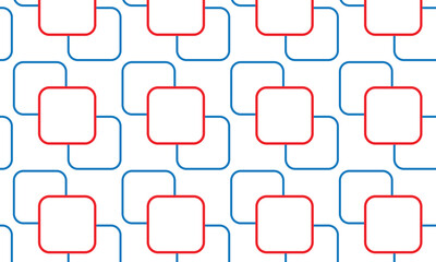 Poster - abstract modern red blue rounded rectangle pattern.