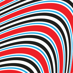 Wall Mural - abstract modern black red blue wave line pattern.
