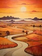 Route 66 Highway: Nostalgic Landscapes in Modern Abstract Views