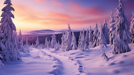 Wall Mural - cool winter panoramic landscape