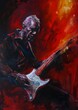 man playing guitar red room unmistakably kenyan black paint flows down portrait old rocks spike thunder blue scales amazing likeness sweeping