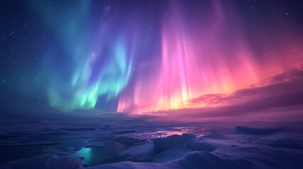 aurora over the ocean