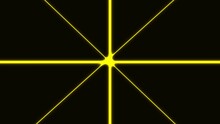 Yellow Glowing Lasers Frame With Neon Lights On Black Background Motion Animation Video