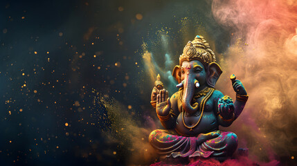 Lord ganesha sculpture. Goddess ganesh festival.