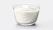 Simple and refreshing glass of yogurt placed on clean white surface. Perfect for food and beverage concepts