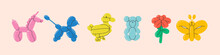 Balloon Animals. Vector Balloons. Simple Illustrations.