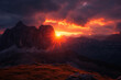 sunset at Seiser Alm in South Tyrol