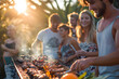 © NE97 - A group of friends in Australia enjoying a Christmas day barbeque in the warm weather